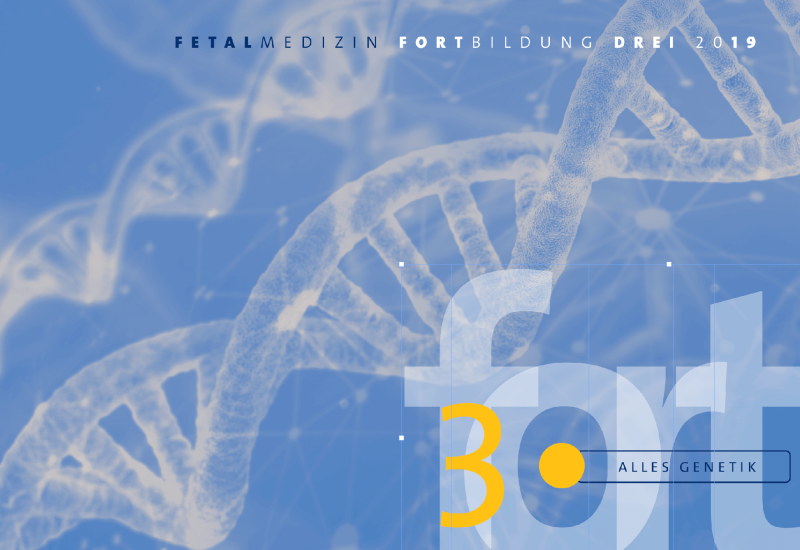 In blau getauchtes Bild von DNA-Strängen mit Textinformation im Vordergrund.